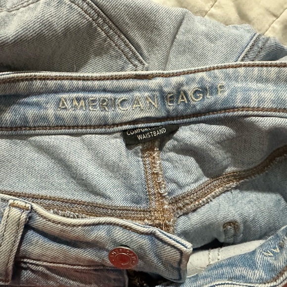 American Eagle Blue Mom Jeans with Distressed Details - Picture 5 of 7